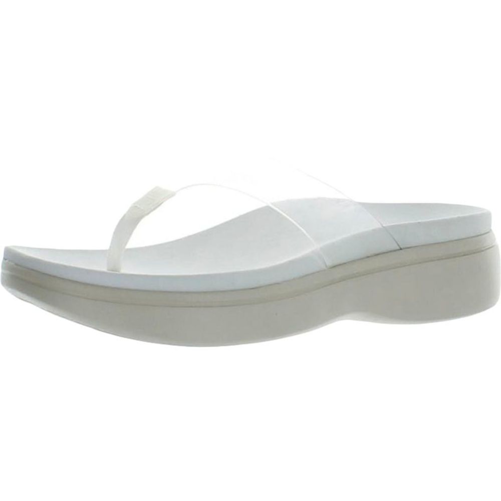 Vionic White Platform Flip Sandal with Clear Strap